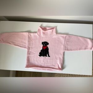 Clauce cable-knit black dog sweater